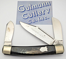 GC Co Gutmann Italy -  Large JUMBO Premium Stock Knife - Buffalo Horn Handles picture