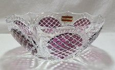Vintage Echt Bleikristall High Polish Purple Crystal  Bowl 24% Lead West Germany picture