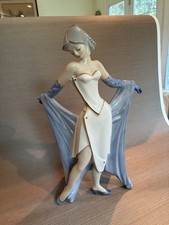 Vintage Tengra Spain Porcelain Art Deco Lady Figurine, Signed J. Ten 15.5 In picture