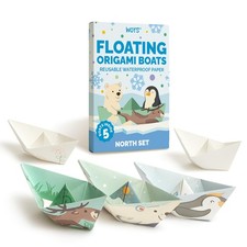 5 Sheets Waterproof Floating Origami Boats Reusable Premium Paper Kit for Bath picture