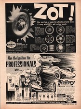 Two Vintage Print Ads 1969 Mallory Ignition Systems EMPI Rims picture