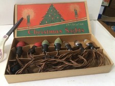 Vintage Decorative Christmas Tree Lights Style C-9-1/4 with Top, Lights Work picture