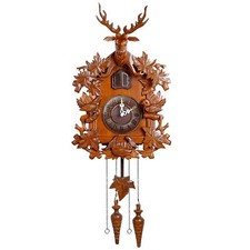 Kendal Handcrafted Solid Wood Cuckoo Clock w/ Night Silencer & Antler Decoration picture