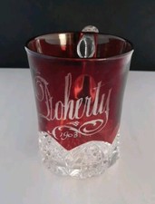 1903 Ruby Flashed A  Doherty  Souvenir Cup Mug Glass Arched 3 7/8