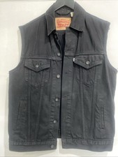 Levi's Men 90S Black Denim Vest Limited Edition Rare Med Pit/Pit 20” picture