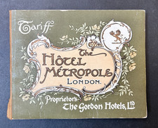 Antique HOTEL METROPOLE LONDON Tariff Guide Booklet Victorian Art Nouveau Causto picture