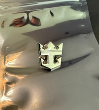 RARE Genuine Royal Caribbean Crown & Anchor Logo Metallic Lapel Pin Cruise Ship picture