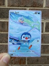 Seel and Piplup Fan Art Trading Card Handmade Custom Collectible Card picture