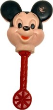 Mickey Mouse Sun Rubber Red Handle Squeaker Walt Disney Productions WDP 1950s picture