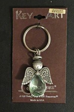 NOS NWT Vintage Spoontiques Key Chain Virgo Angel August Peridot Birthday Gift picture