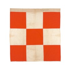 Vintage Cotton Airfield Safety Checker Signal Flag Aviation Aeronautic Airport picture