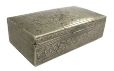 Awesome Engraved Brass Jewelry Storage Box Table Top Box Festive Decor. G7-1146 picture