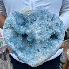 15.6lb Natural Blue Celestite Crystal Geode Quartz Cluster Mineral Specimen picture