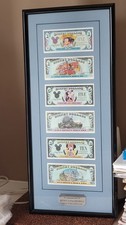 Framed 1993 Limited Edition DISNEY DOLLAR Set ~Mickey's 65th Birthday~ FDOI NICE picture