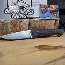 Battle Horse Knives BLACK WATER Flat Orange Liners Black Micarta Handle NEW picture