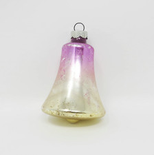 Vintage Mercury Glass Pink Ombre Bell Christmas Ornament Shiny Brite ~ 2-3/4