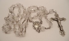Vintage Chapel Sterling Silver Crystal Rosary 22