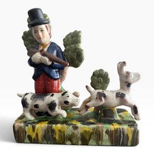 Staffordshire Style Hunting Figurine Hunter with Hounds Ceramic Reproduction picture