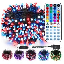 Brizled RGB Christmas Lights 66ft 200 LED Red White Blue Music Sync 120+ Modes picture