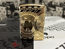Zippo Armor Multi-Cut Gold Plated Currency Zippo Lighter New In Box picture