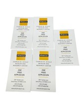 Charles M. Schulz Museum PEANUTS Free Admission Ticket Pass Lot Of 5  picture
