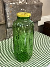 Vintage Green Glass Refrigerator Juice Water Bottle  W/Lid 40oz multiple avail. picture