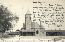 Dedham Massachusetts MA Depot c1900s-10s Real Photo Vintage Postcard picture