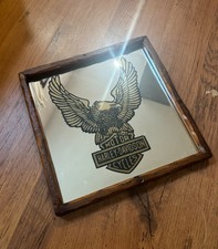 vintage antique harley davidson wooden rustic wall mirror 13