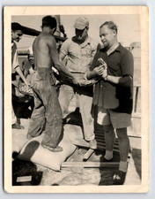 Photo Men Handling Giant Python Snake On Cargo Ship Deck Vintage 1930s picture
