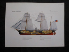 Civil War Confederate Warship Print - CSS Alabama, Captain Rafael Semmes picture