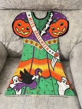 Rare Vintage Miss Halloween 1970s Cut & Sew Costume Halloween Fabric Handmade picture