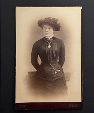 Antique Cabinet Card Victorian Woman Quebec J L Jones Studio c1885–1895 Portrait picture