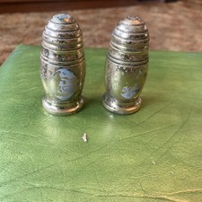 Vintage Solid Brass Salt & Pepper Shakers S.S. Badger Heavy Small 2.75” Ship picture