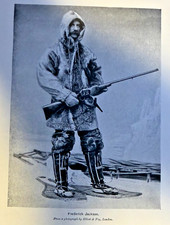 1896 Vintage Illustration Frederick Jackson Arctic Explorer picture