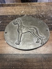 Vintage Cast Great Dane Trailer Plaque Emblem Badge 11 1/4” Part picture
