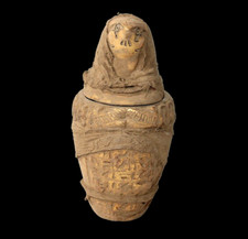 UNIQUE PHAROH ANCIENT EGYPTIAN HORUS Canopic Jar with Hieroglyphic Symbols (A1+) picture