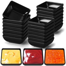 Domensi 24 Pcs Dipping Sauce Bowls, 3 oz Soy 2.91 x 1.1 inches, Black picture