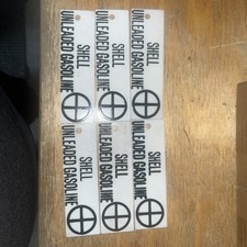 VTG Shell Unleaded Regular Gasoline Plastic Gas Tag Lot Petrol White picture