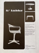 Vintage 1970 Lubke Modern Furniture Konrad Schafer Chair French Print Ad picture