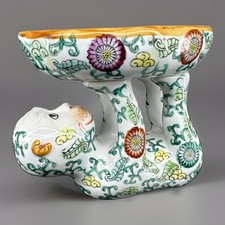 ✨Chinoiserie Oriental Monkey Holding Bowl Soap Dish Hand Painted Ceramic READ✨ picture