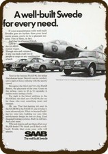 1970 SAAB 99 96 95 Car &SAAB 35 Swiss Military Jet DECORATIVE REPLICA METAL SIGN picture