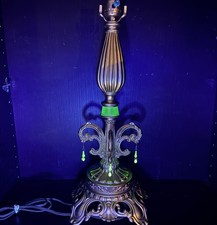 Uranium Glass Lamp Art Deco Style Vintage Antique Custom Build picture