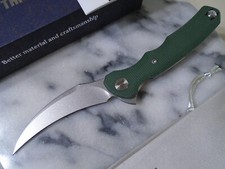 Trivisa Lacerta Ball Bearing Pivot Pocket Knife Claw Folder 14C28N Green Micarta picture