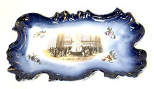 Antique Karlsbad Sprudel Spring Cobalt Germany Souvenir Hand Painted Plate picture