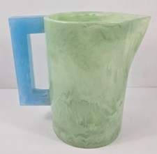 Lily Juliet Resin Celadon Green Sky Blue Pearl's Pitcher 9.75