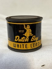 Antique Dutch Boy White Lead Sample Tin Advertising Litho Can Full Near Mint picture