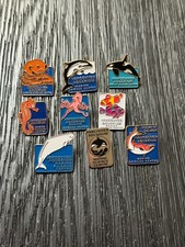 VINTAGE Vancouver Aquarium 2002 Canada Pins Lot of NINE Otter Octopus Orca Etc picture