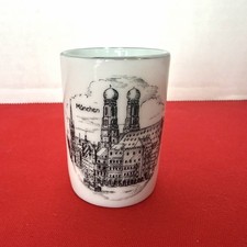 Vintage Souvenir Toothpick Holder ~ Munchen, Germany White Glass picture