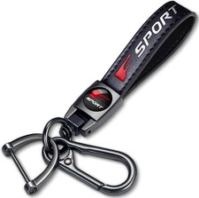 Black Genuine Leather Car Keychain Keyring Accessories Leather Keychain picture