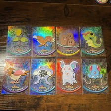 Vintage 1999 Topps Pokemon Card Lot 8 pc Rainbow Foil 1st series Blue Logo Rare picture